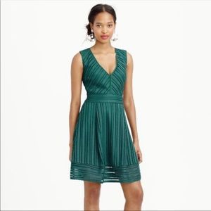 J.Crew Laser Cut Lace Eyelet Dress in Forest Green